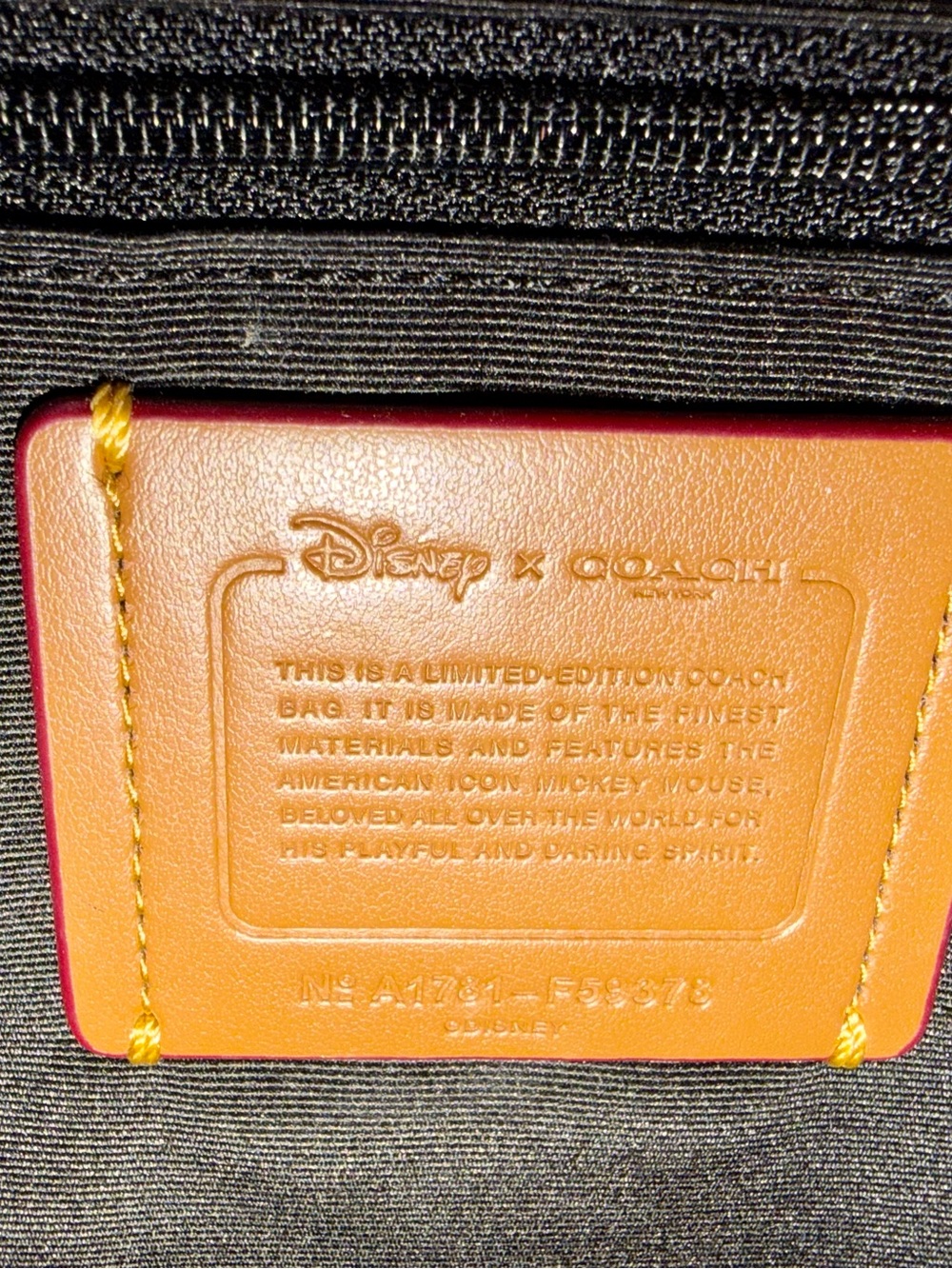 Coach x Disney Mickey Mouse Cream Leather Backpack - Picture 7 of 7